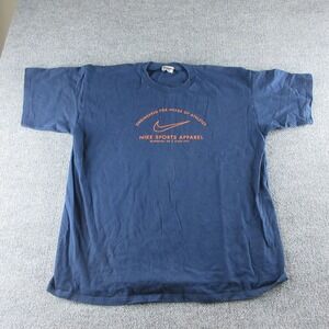 VINTAGE Nike Shirt Mens XL Blue Short Sleeve‎ Sports Apparel Logo Tee 90s